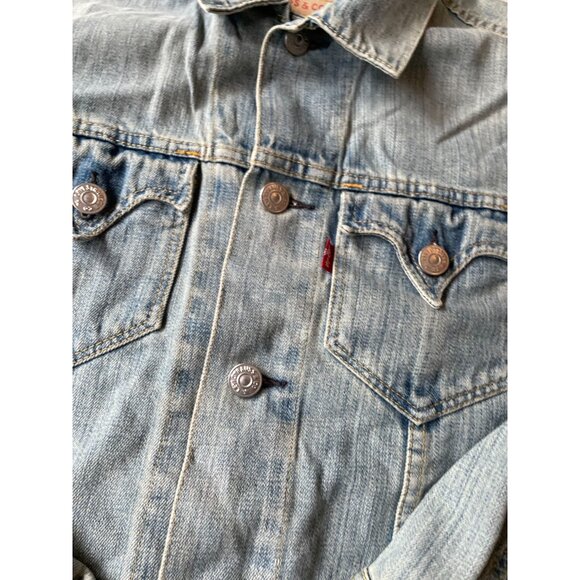 Levis Womens Mens Western Denim Jacket Size CH Light Wash Y2K Streetwear - Picture 7 of 12